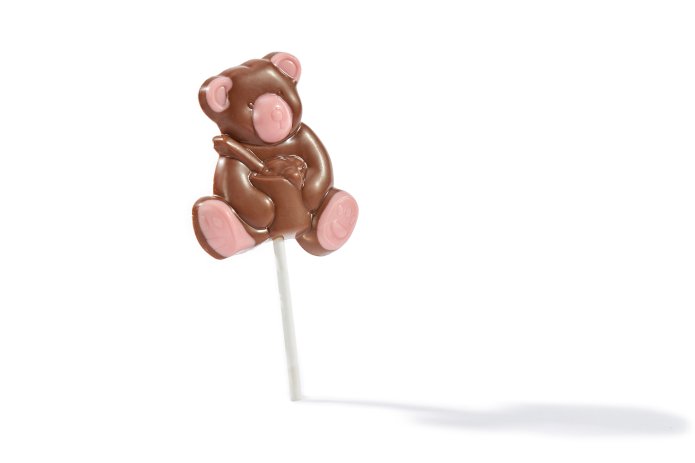 Лолипоп шоколадный "Мишка с клубничным шоколадом"